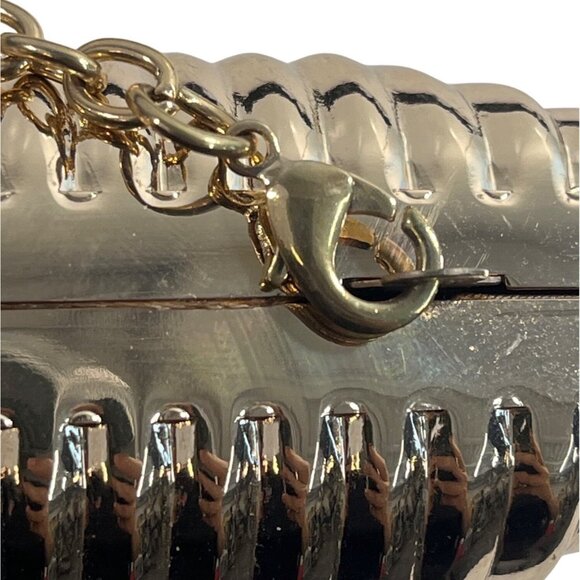 Charming Charlie Women's Gold Crossbody RSVP Evening Clutch Purse Sz S - Picture 8 of 10